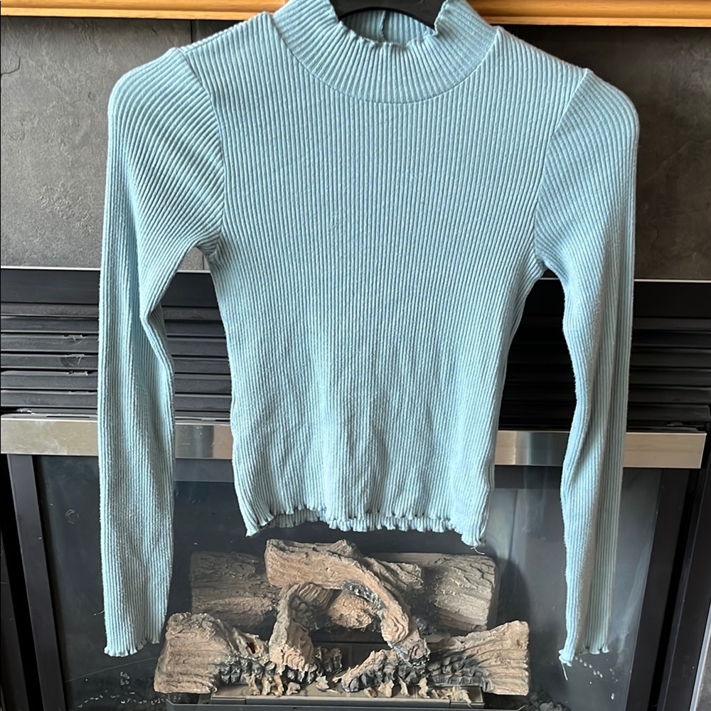 Women's Ribbed Knit Top - Blue